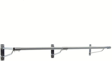 6ft Long Pole +3 Brackets+2 Plastic End Caps-Super Heavy Duty Chrome Plated Wall Mounted Garment Clothes Rail Hanging Shop Display Tubing Rack Diameter Of Pole