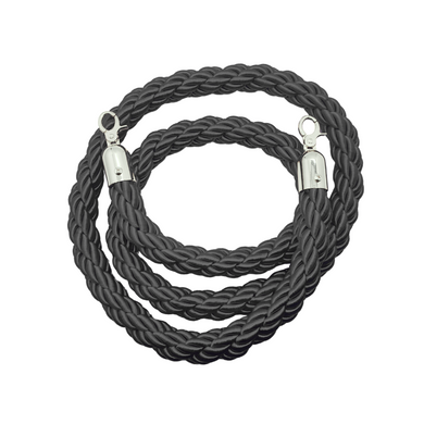 Premium Quality 2 Meter Black Rope With Chrome End