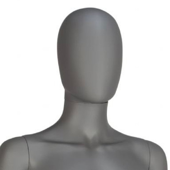 Female Faceless Egghead Display Mannequin – Matt Grey (inc stand)