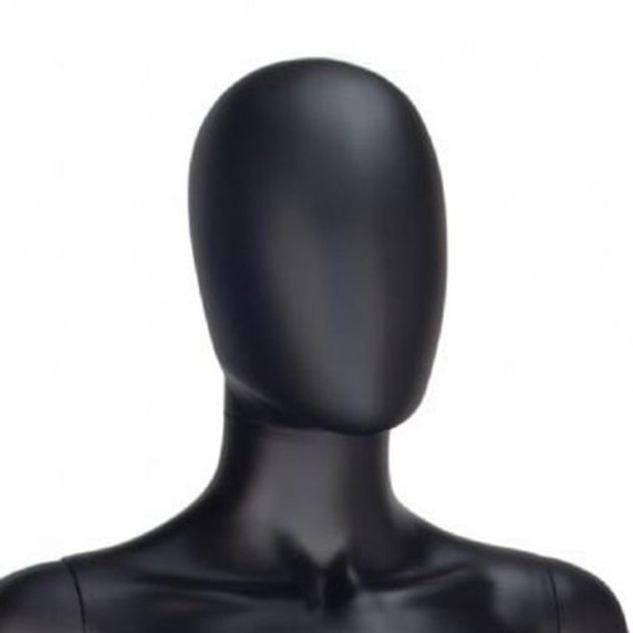 Female Faceless Egghead Display Mannequin – Matt Black (inc stand)