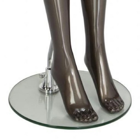 Female Faceless Egghead Display Mannequin – Gloss Pewter (inc stand)