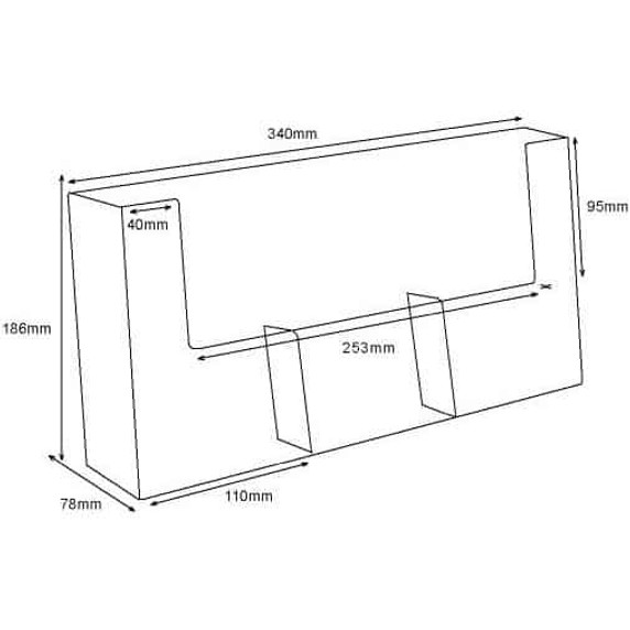 Wall Fix DL Portrait Leaflet Holder (Three Pockets)