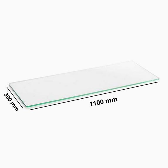 1100mm*300mm*6mm-Clear Tempered Glass Shelf Panel Storage Sheet Shelving Display Bathroom Shelves