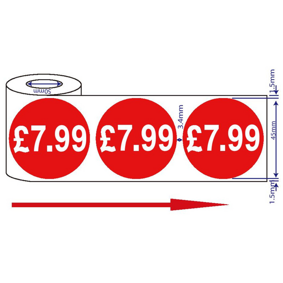 500x45mm £7.99 Red Sign Self Adhesive Stickers Sticky Labels Swing Labels For Retail Price