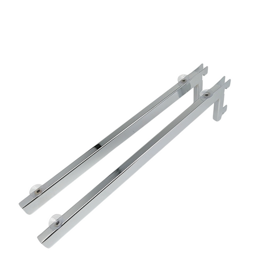 1x Chrome Glass Shelf Bracket For Upright Suction Pads For Hold The Glass