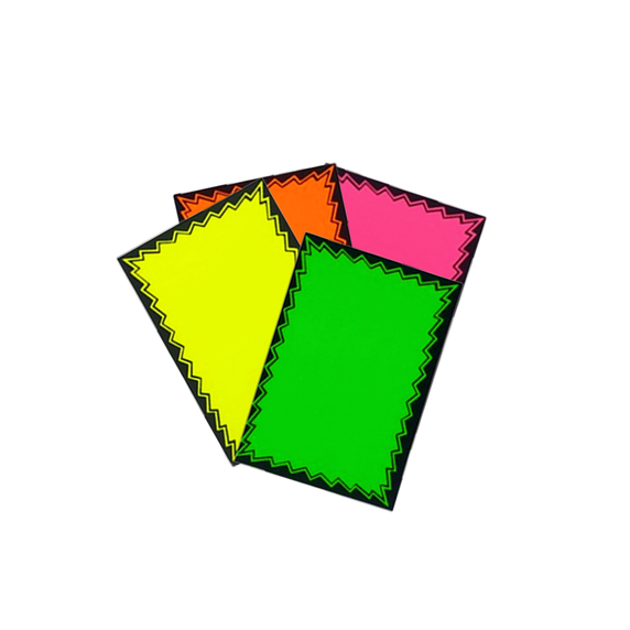 Dayglo Cards - Multi Coloured Pack with Black Border