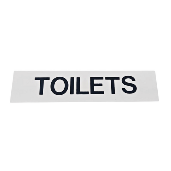 White/Black Self-Adhesive Signage-TOILETS