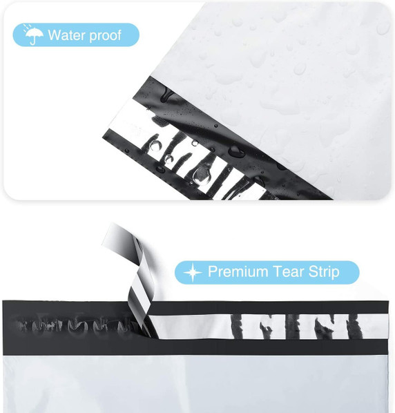 100x 14''x20'' Plastic White Grey Mailing Bags