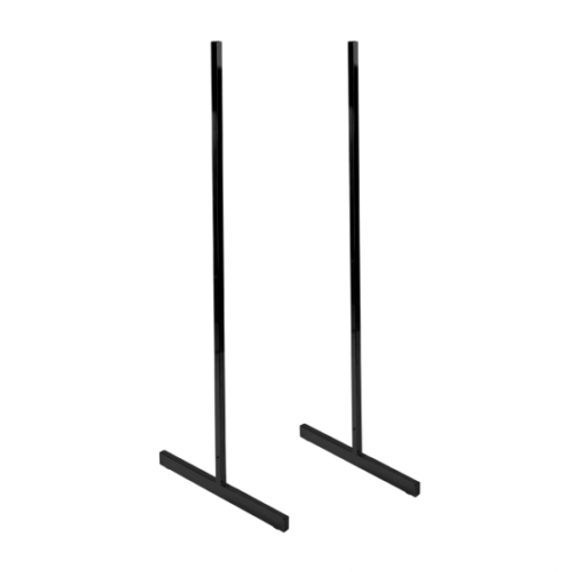 Pair Of Freestanding Heavy-duty Black Big T-legs For Use On Grid Mesh Panels