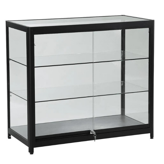 New Black Aluminium Counter Showcase 100cm Display Retail Shop Fitting