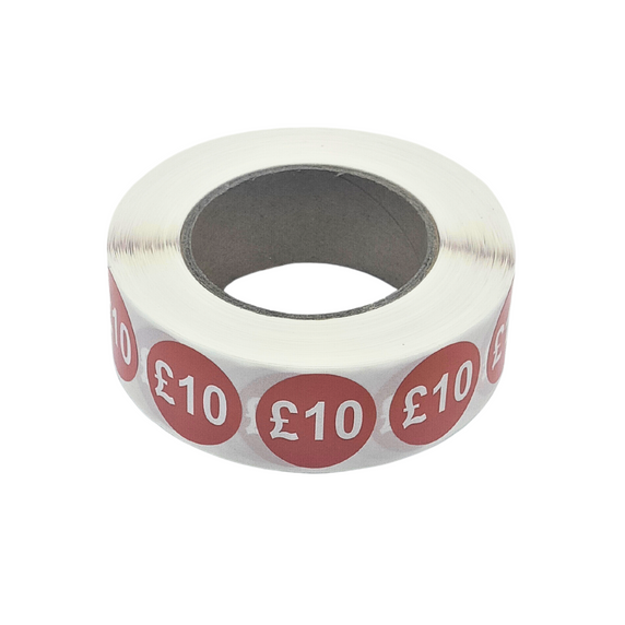 1000x 25mm £1-£30 Red Price Self Adhesive Stickers Sticky Labels For Retail Display