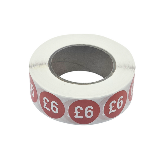 1000x 25mm £1-£30 Red Price Self Adhesive Stickers Sticky Labels For Retail Display