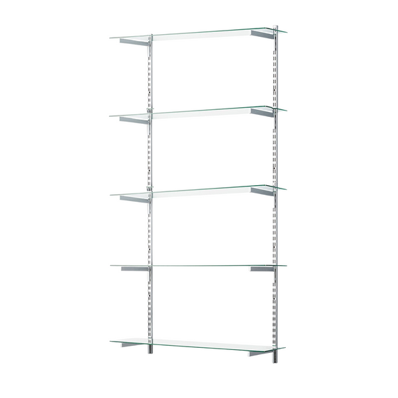 Glass Twin Slot Shelving Set - 20cm Width