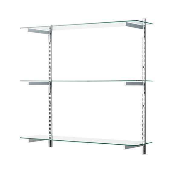 Glass Twin Slot Shelving Set - 35cm Width