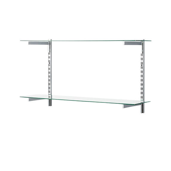 Glass Twin Slot Shelving Set - 35cm Width