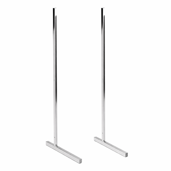 Pair of Heavy Duty Big L-Legs For Grid Mesh Panel - Chrome
