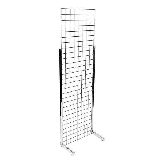 Pair of Heavy Duty Big L-Legs For Grid Mesh Panel - Chrome