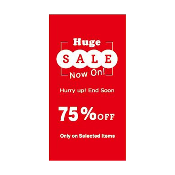 HUGE SALE NOW ON 25% - 50% - 75% Poster Window Display Sign