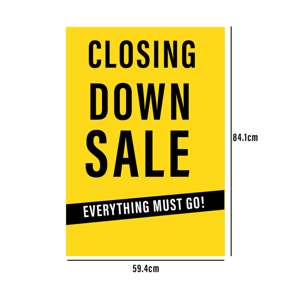 CLOSING DOWN SALE EVERYTHING MUST GO Poster Window Display Sign