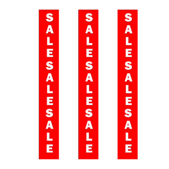 Vertical SALE SALE SALE Poster Window Display Sign- Pack of 3