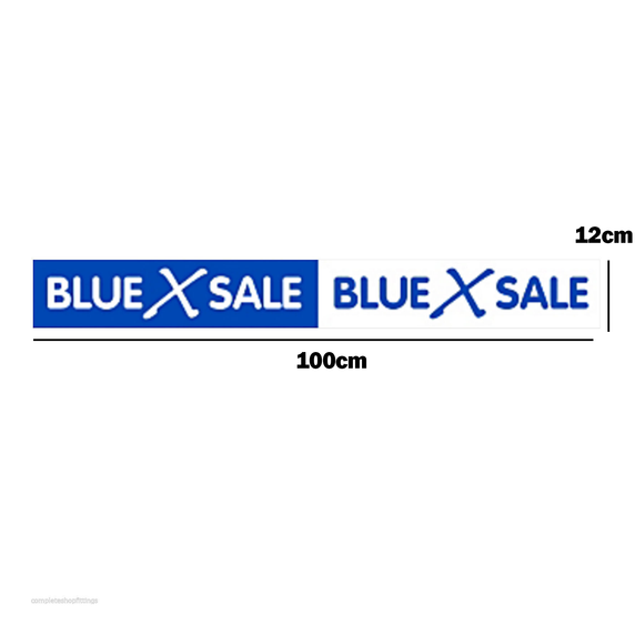 Horizontal BLUE X SALE Poster Window Display Sign-Pack of 3