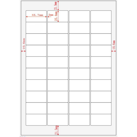 Multi-Purpose A4 White Self-Adhesive Labels - 40 Label Per sheet