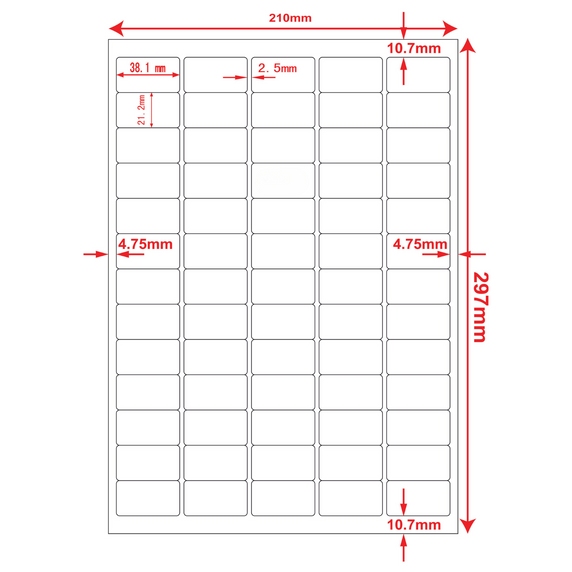 Multi-Purpose A4 White Self-Adhesive Labels - 65 Label Per sheet