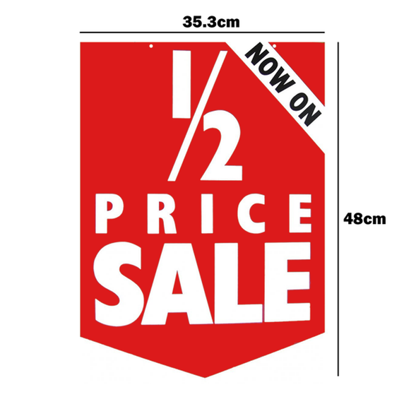 1/2 PRICE SALE NOW ON Double-Sided Hanging Sign