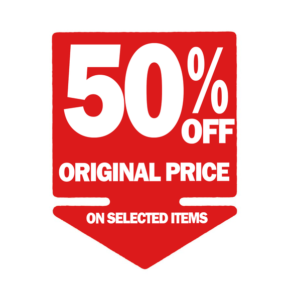 % OFF ORIGINAL PRICE ON SELECTED ITEMS Double-Sided Hanging Sign