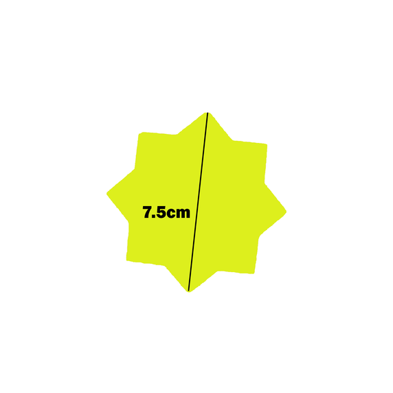 Star Shaped Fluorescent Yellow Multi Coloured Flash Sale Cards