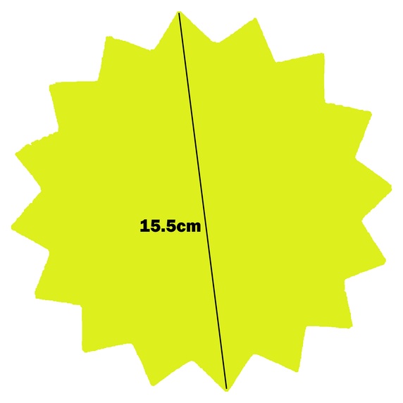 Star Shaped Fluorescent Yellow Multi Coloured Flash Sale Cards