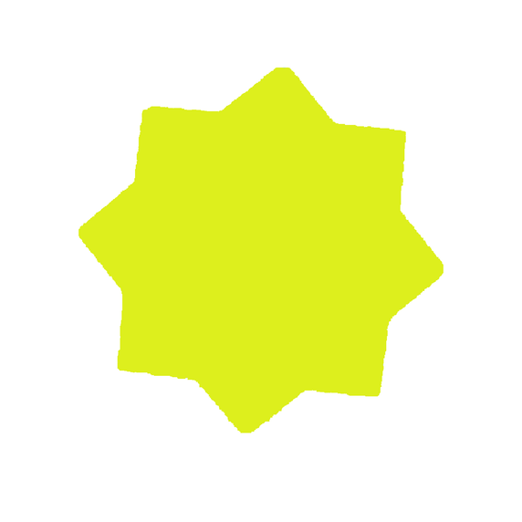 Star Shaped Fluorescent Yellow Multi Coloured Flash Sale Cards