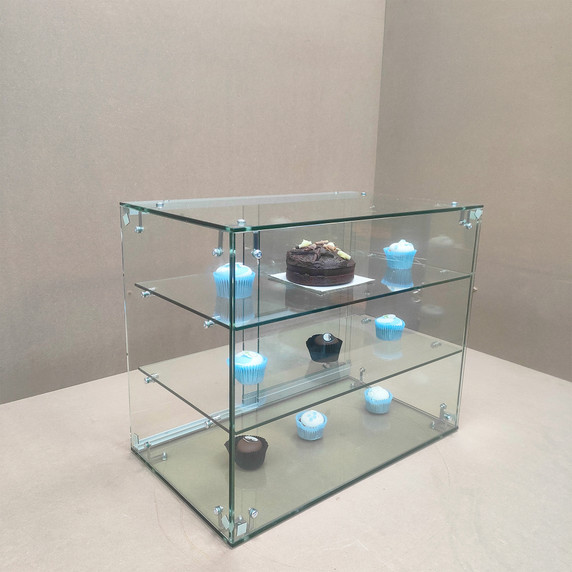 New Heavy Duty Countertop Ambient Glass Sweet Food Display Cabinet Case