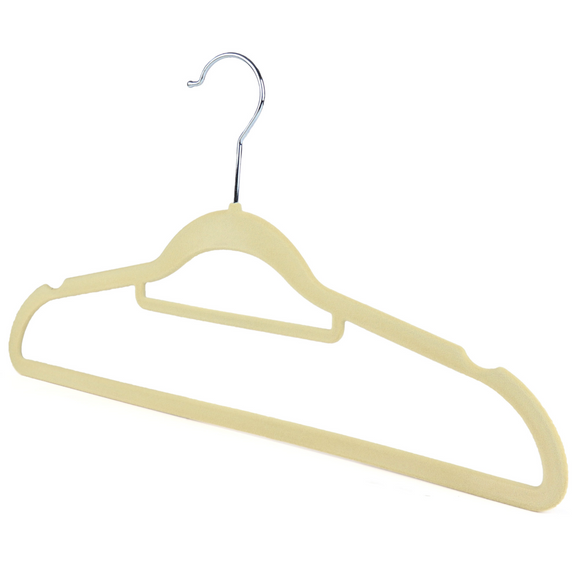 Beige Velvet Coated Hangers