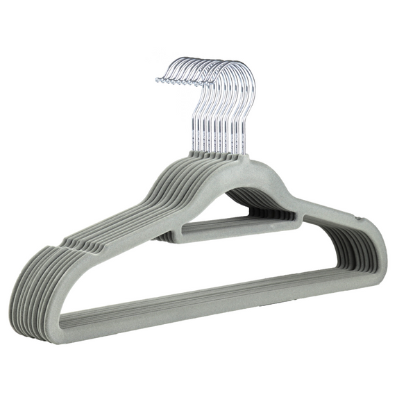 Grey Velvet Coated Hangers