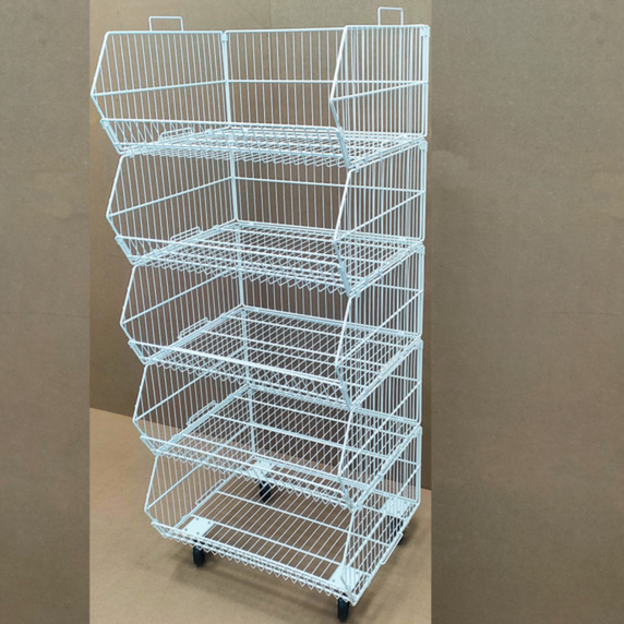 Pallet Of Stackable White Basket 60cm