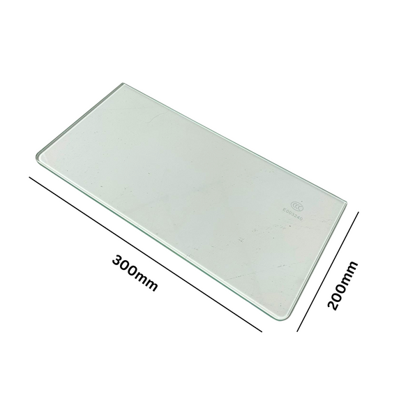 300mm x 200mm x 5mm-Clear Tempered Glass Shelf Panel Storage Sheet Shelving Display Bathroom Shelves