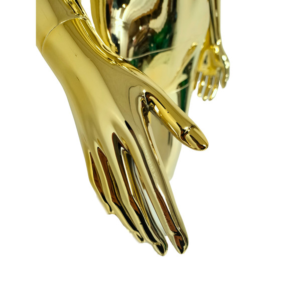 Gold Luxury Female Mannequin - Eye-Catching Display with Stable Metal Base