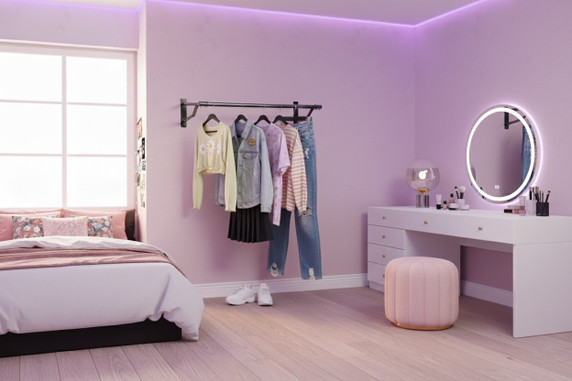 5ft Black Steel Hanging Rail