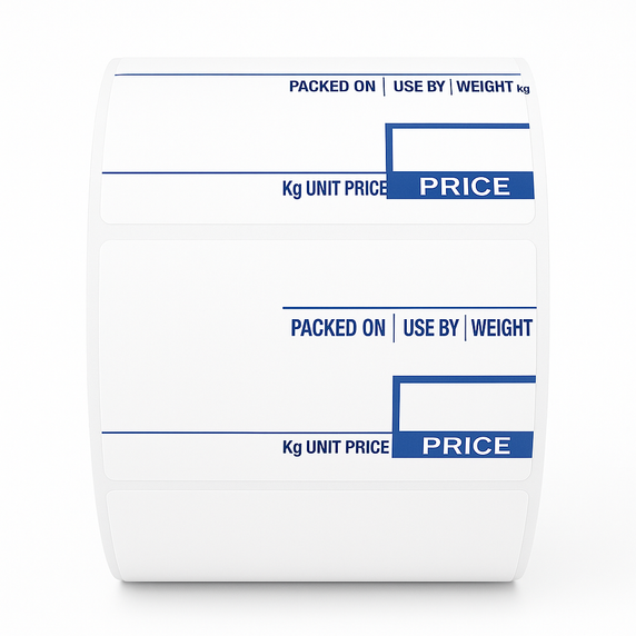 58 × 60 mm CAS‑Compatible Scale Label Rolls – 500 Labels per Roll