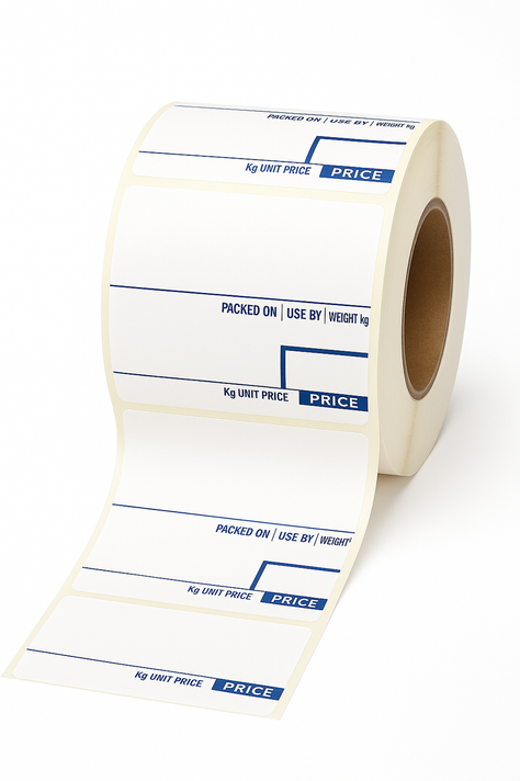 58 × 60 mm CAS‑Compatible Scale Label Rolls – 500 Labels per Roll