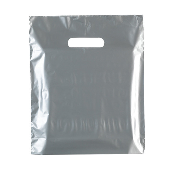 100x New Plastic Plain Silver Carrier Bag meduim 100x New Plastic Plain Silver Carrier Bag meduim