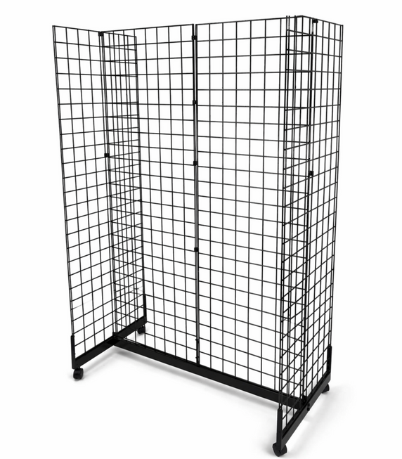 7ft black Grid Mesh 'H' Stand Gondola Stand