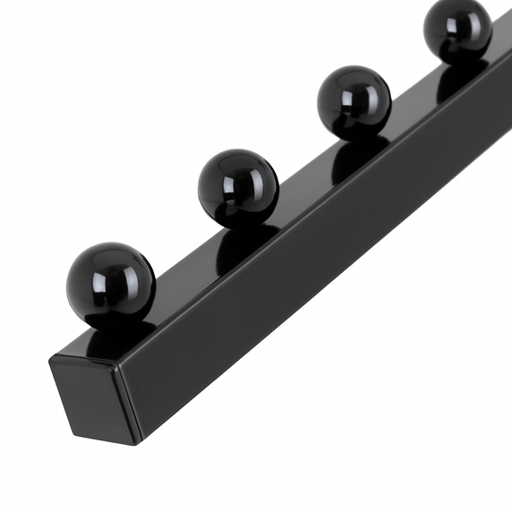 Heavy Duty 2-Way Sloping Arm Clothing Rail – Adjustable Black Display Stand with Wheels & Brakes