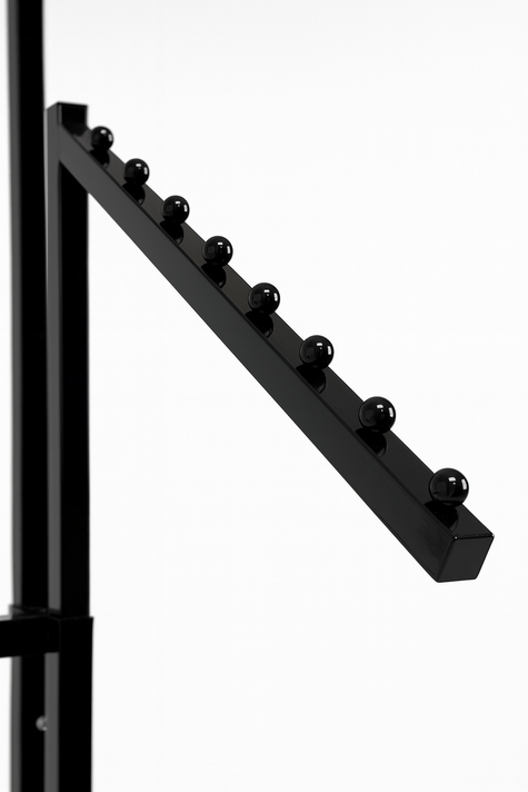 Heavy Duty 2-Way Sloping Arm Clothing Rail – Adjustable Black Display Stand with Wheels & Brakes