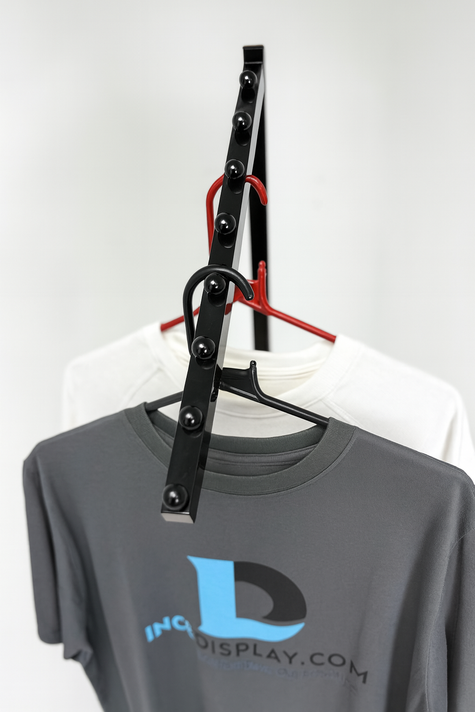 Heavy Duty 2-Way Sloping Arm Clothing Rail – Adjustable Black Display Stand with Wheels & Brakes