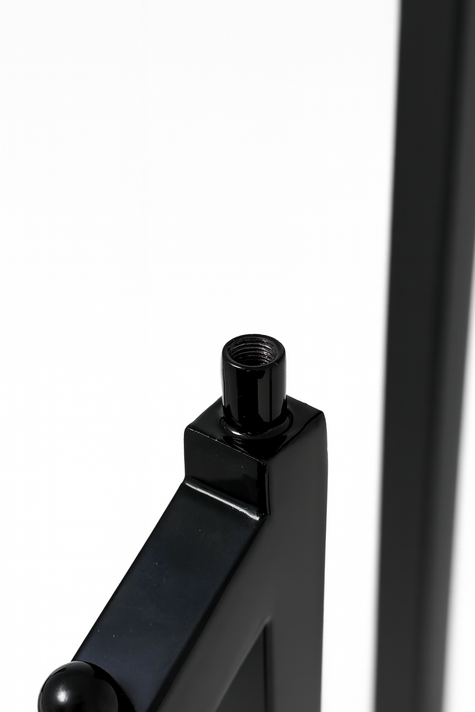 Heavy Duty 2-Way Sloping Arm Clothing Rail – Adjustable Black Display Stand with Wheels & Brakes