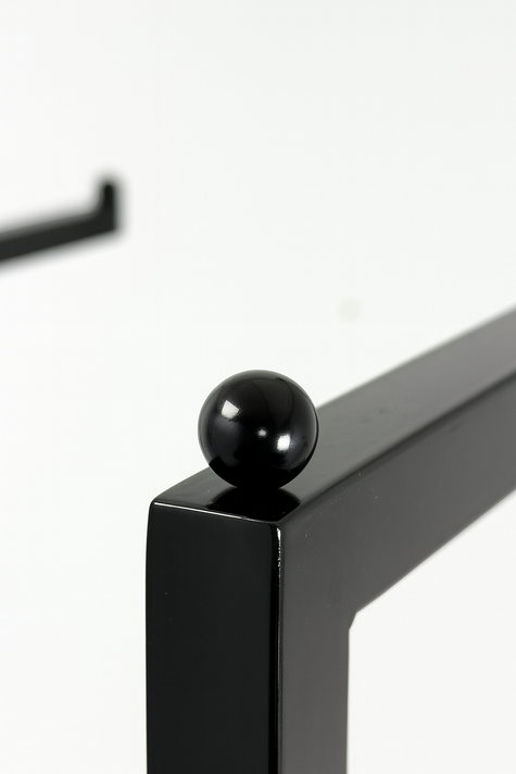 Heavy Duty 2-Way Step Arm Clothing Rail – Adjustable Black Display Stand with Wheels & Brakes