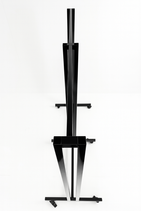 Heavy Duty 6-Way Straight Arm Clothing Rail – Adjustable Black Retail Display Stand with Castors & Brakes