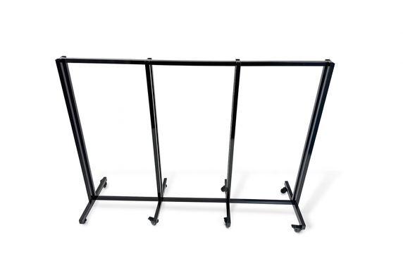 Heavy Duty 8-Way Straight Arm Clothing Rail – Adjustable Black Retail Display Stand  with Castors & Brakes